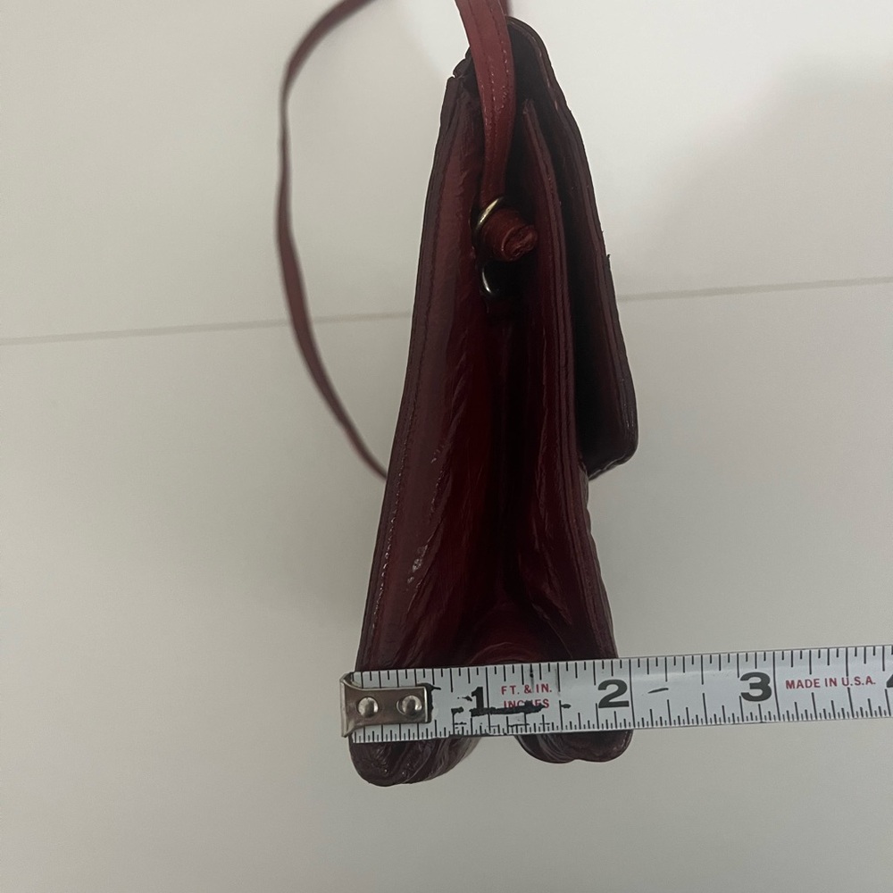 Vintage Burgundy Leather Shoulder Bag - Picture 11 of 11